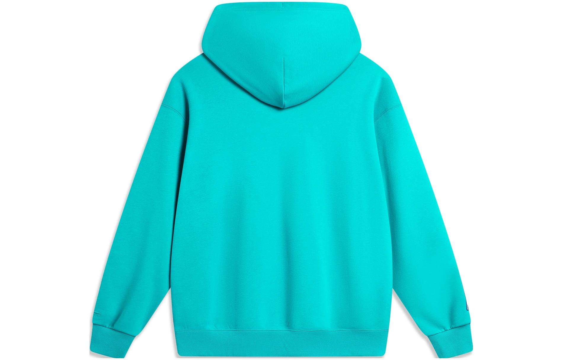 Lookbook Li-Ning x Disney Monsters University Printed Fleece Hoodie Ice Green Unisex AWDT815-3