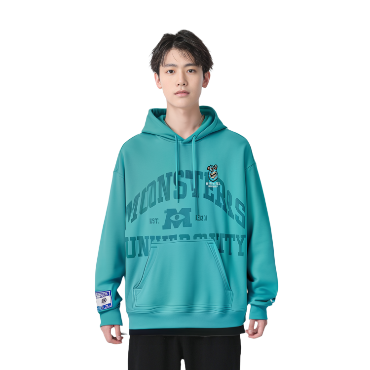 Sizing Li-Ning x Disney Monsters University Printed Fleece Hoodie Ice Green Unisex AWDT815-3