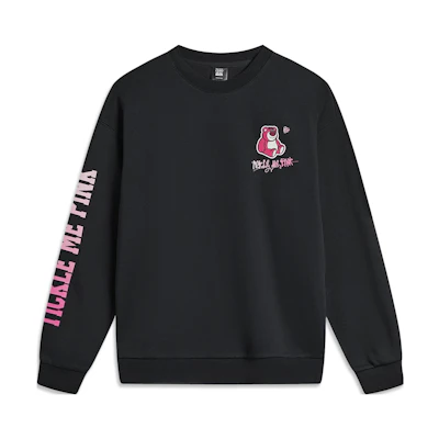 Li-Ning Disney Pixar Lotso Fleece Pullover Sweater Unisex - Black AWDTE49-4