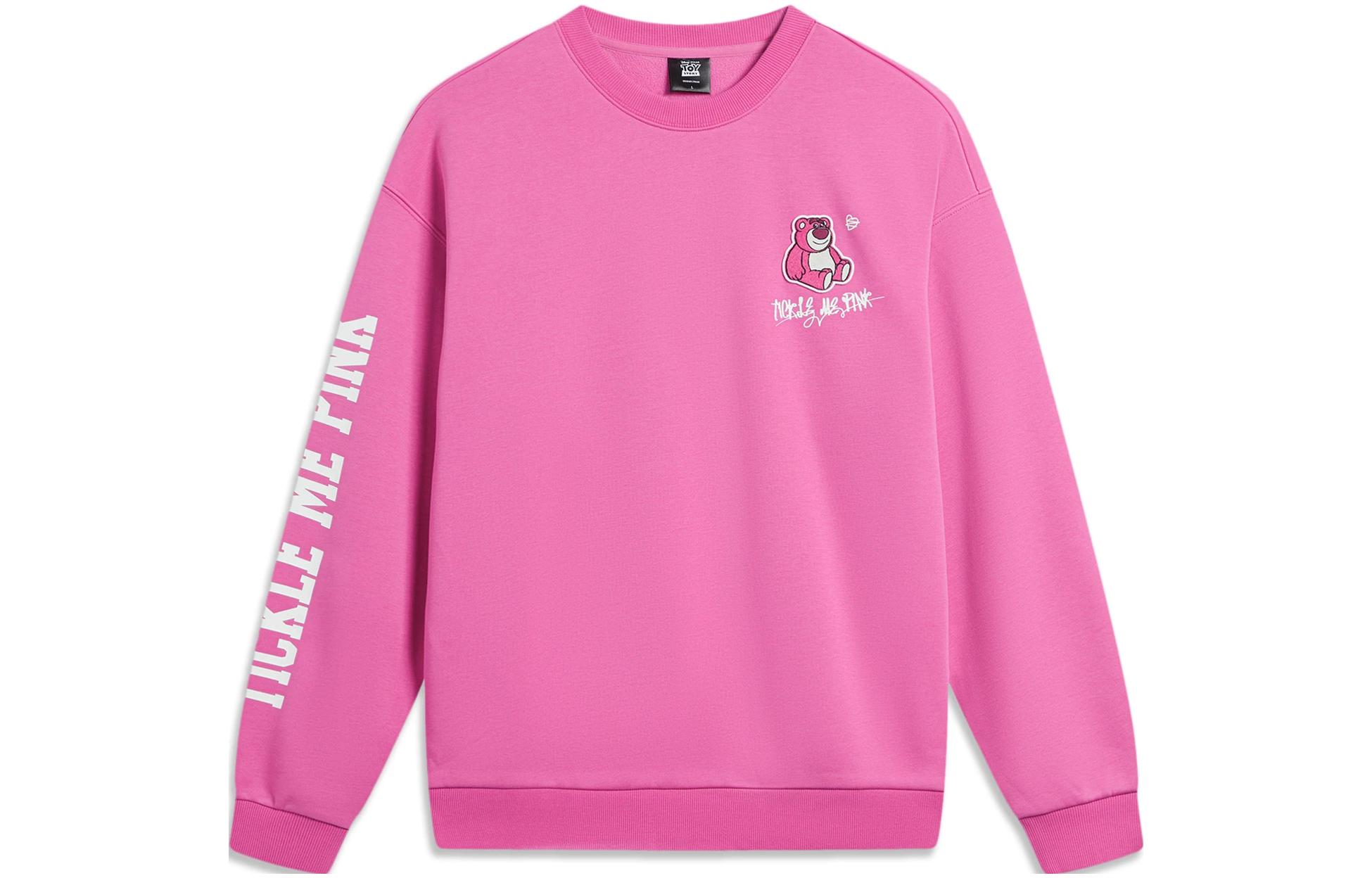 Li-Ning x Disney Pixar Lotso Strawberry Cartoon Fleece Sweatshirt Purple Unisex AWDTE49-3