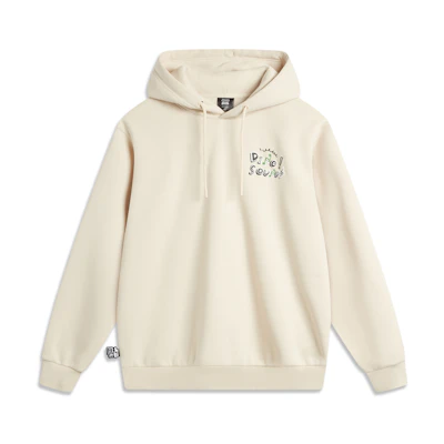 Li-Ning Disney Rex Hoodie Sand Grey Unisex Cartoon Print Fleece Pullover AWDU501-5