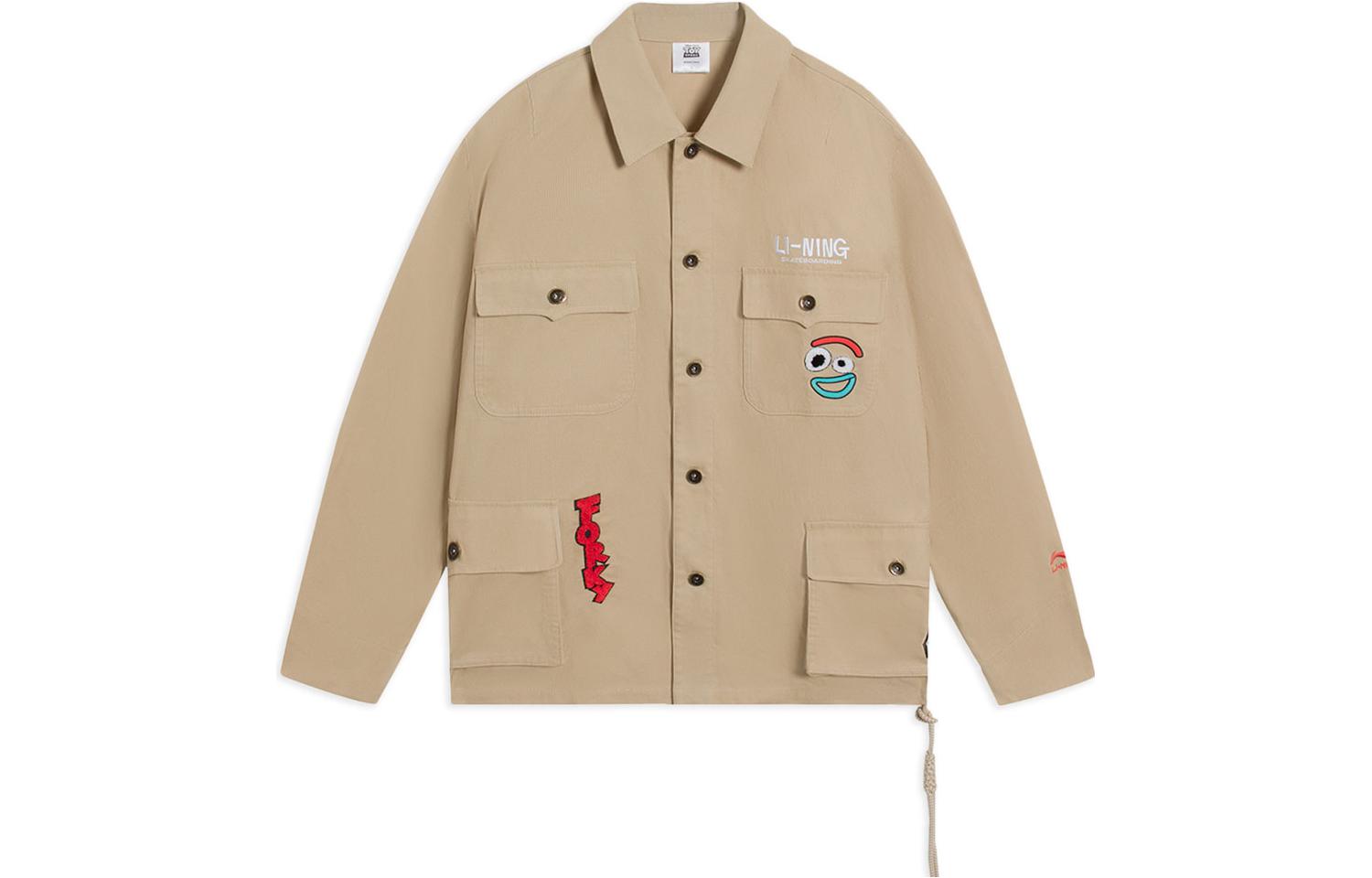 Li-Ning Disney Skateboarding Logo Embroidered Khaki Jacket () AFDS457-2