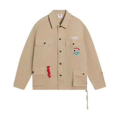 Li-Ning Disney Skateboarding Logo Embroidered Khaki Jacket () AFDS457-2