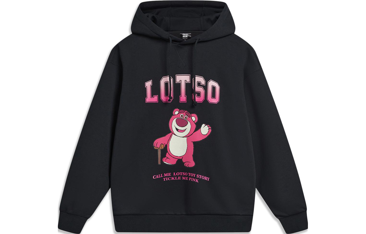 Li-Ning Disney Strawberry Bear Series Unisex Black Casual Sweatshirt AWDTE43-3