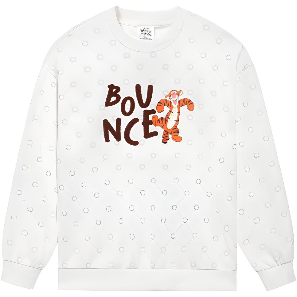 Li-Ning Disney Tigger Print Pullover Sweatshirt White Unisex Casual Series AWDS557-2
