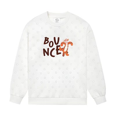 Li-Ning Disney Tigger Print Pullover Sweatshirt White Unisex Casual Series AWDS557-2