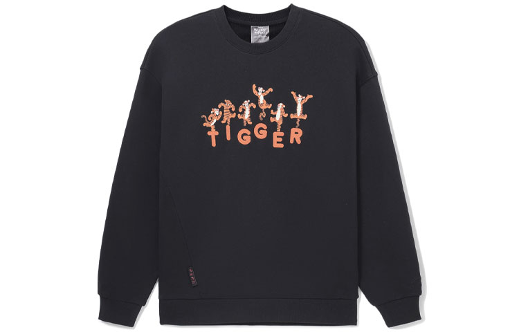Li-Ning Disney Tigger Series Black Cartoon Print Sweatshirt Unisex AWDS547-1