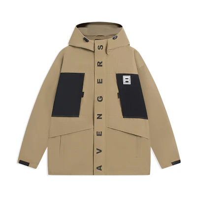 Li-Ning Disney Marvel Letter Print Hidden Zip Hoodie Jacket Khaki - Fashion AFDSC93-3