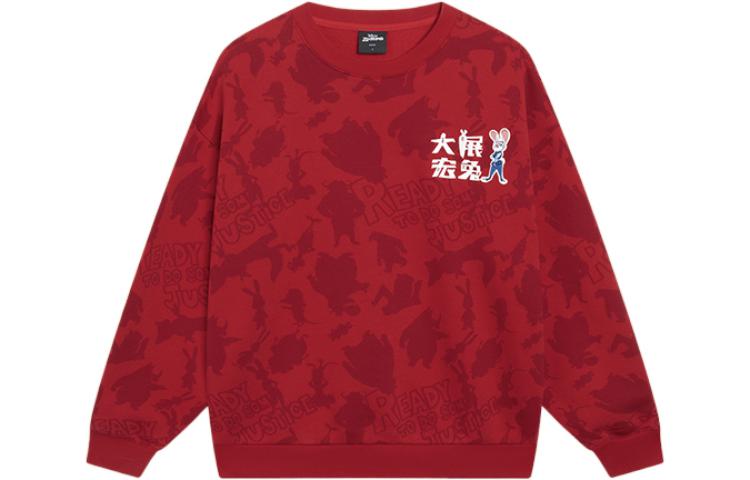 Li-Ning Disney Zootopia Logo Embroidered Unisex Sweater Red All-Over Print AWDT537-1