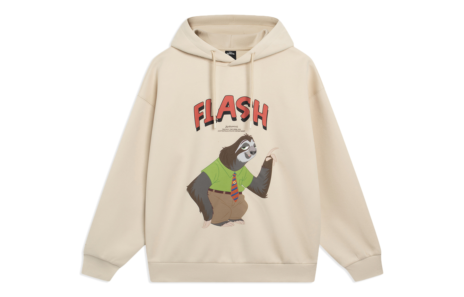 Li-Ning Disney Zootopia Series Cartoon Graphic Hoodie Beige Unisex AWDT345-4