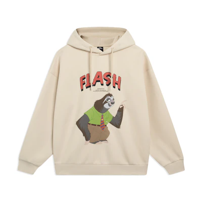 Li-Ning Disney Zootopia Series Cartoon Graphic Hoodie Beige Unisex AWDT345-4
