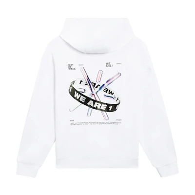 Li-Ning Glare Artist Wade Series Printed Logo Hoodie White Unisex Pullover AWDS581-2