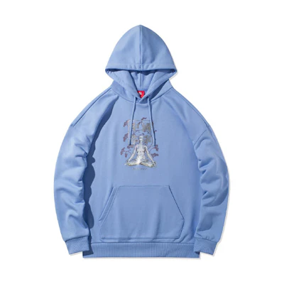 Li-Ning Hajime Sorayama Basketball Hoodie Blue Loose Fit Pullover AWDR643-1
