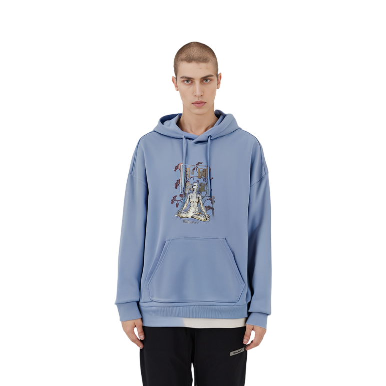 Details for Li-Ning x Hajime Sorayama Basketball Hoodie Blue Loose Fit Pullover AWDR643-1