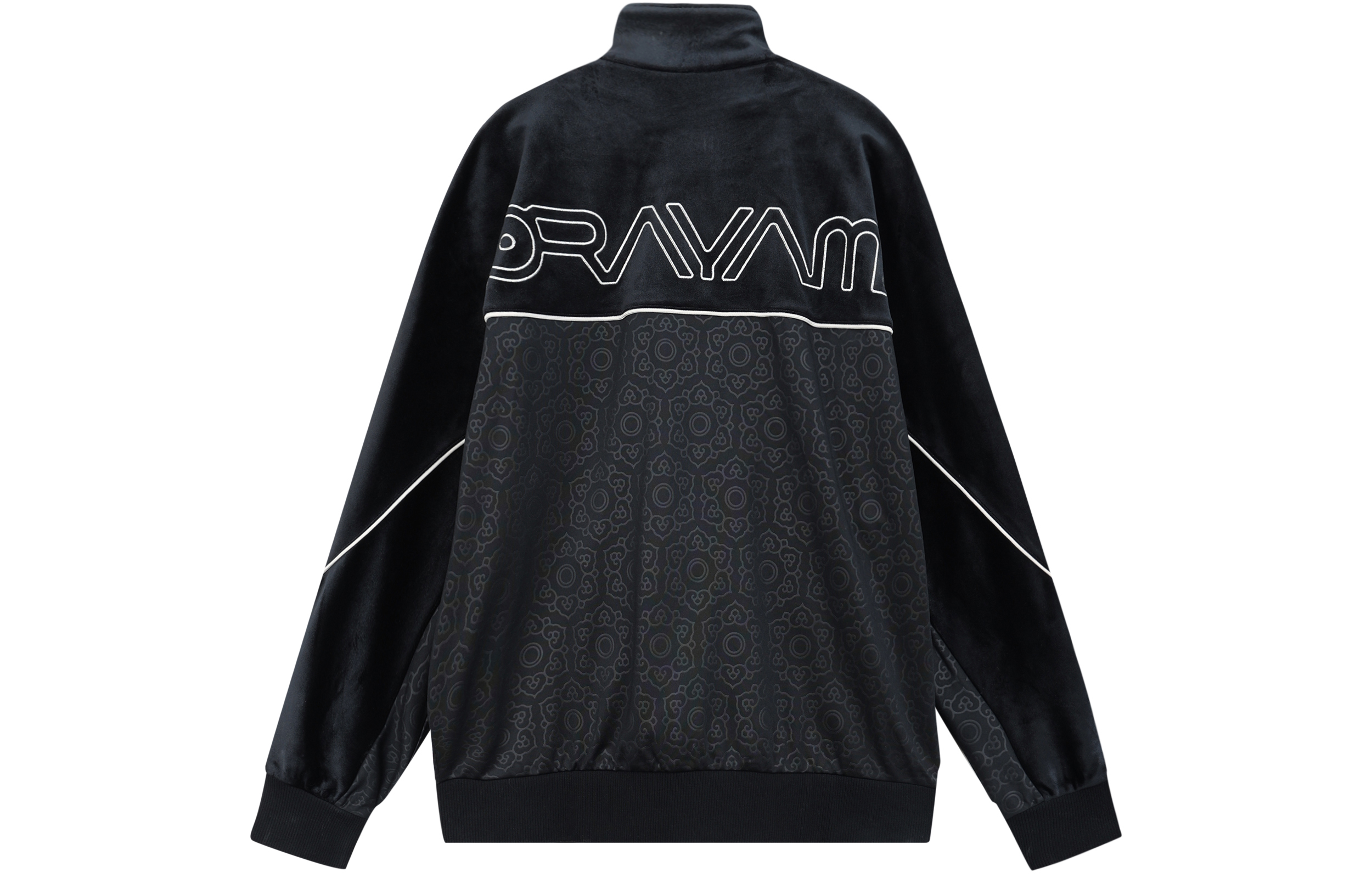 Lookbook Chaqueta Negra Hombre Li-Ning x Hajime Sorayama Colaboración Baloncesto Relieve Zip AWDR657-1