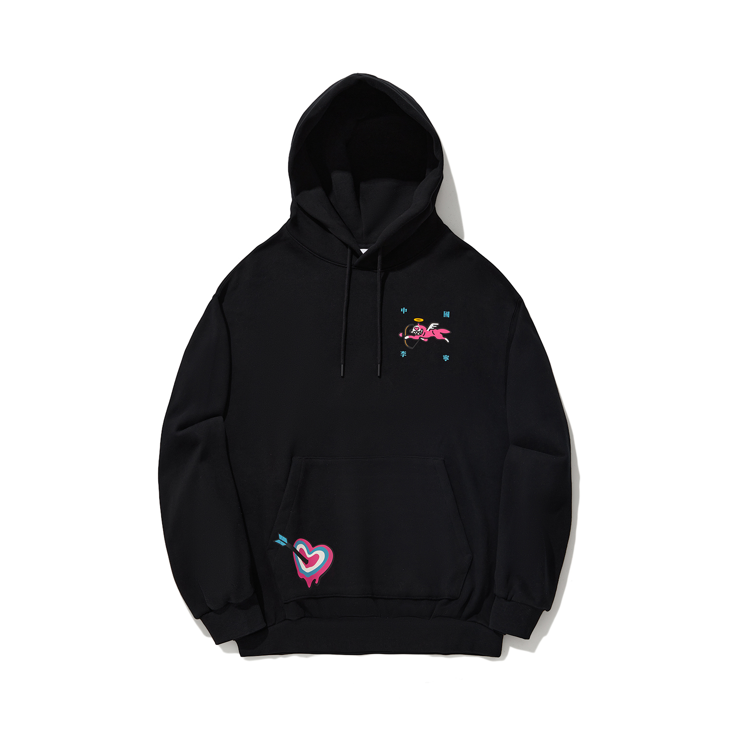 Li-Ning ICECREAM Hoodie Black Unisex Heartbreaker Series Casual Logo Design AWDU843-2