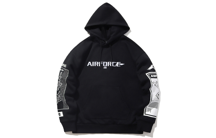 Li-Ning J20 Collaboration Loose Fit Knit Pullover Hoodie New Black AWDPD49-3