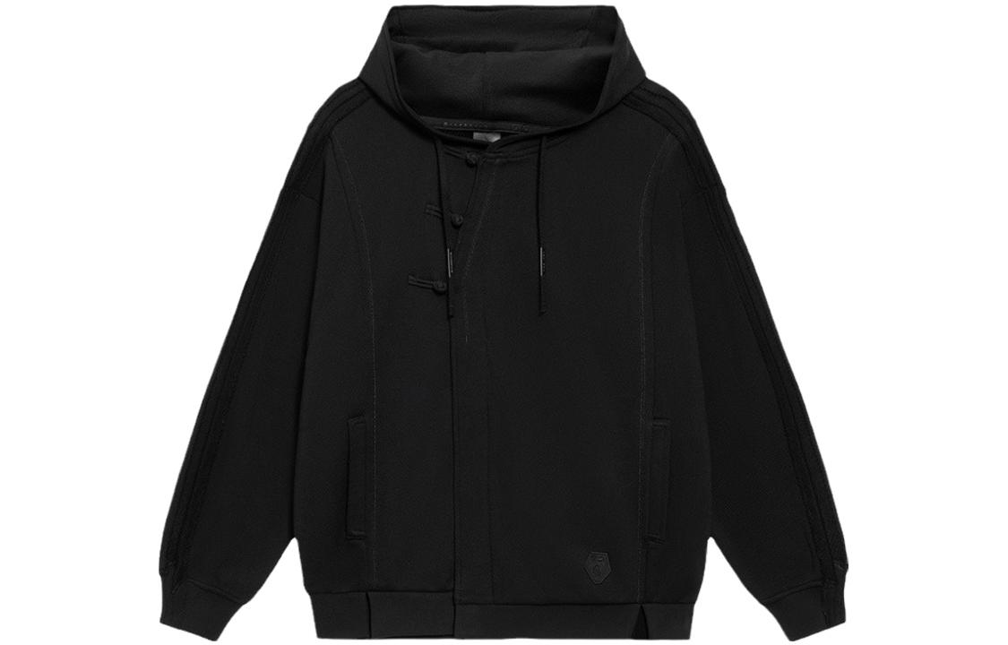 Li-Ning x Jackie Chan Black Swirl Graphic Hoodie Pullover Collaboration AWDS297-3