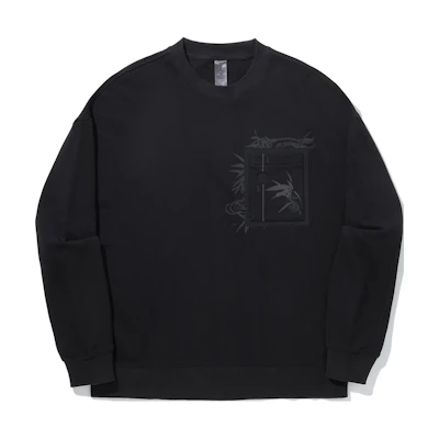 Li-Ning Jackie Chan Kung Fu Crewneck Long Sleeve Sweatshirt Black AWDUB17-3