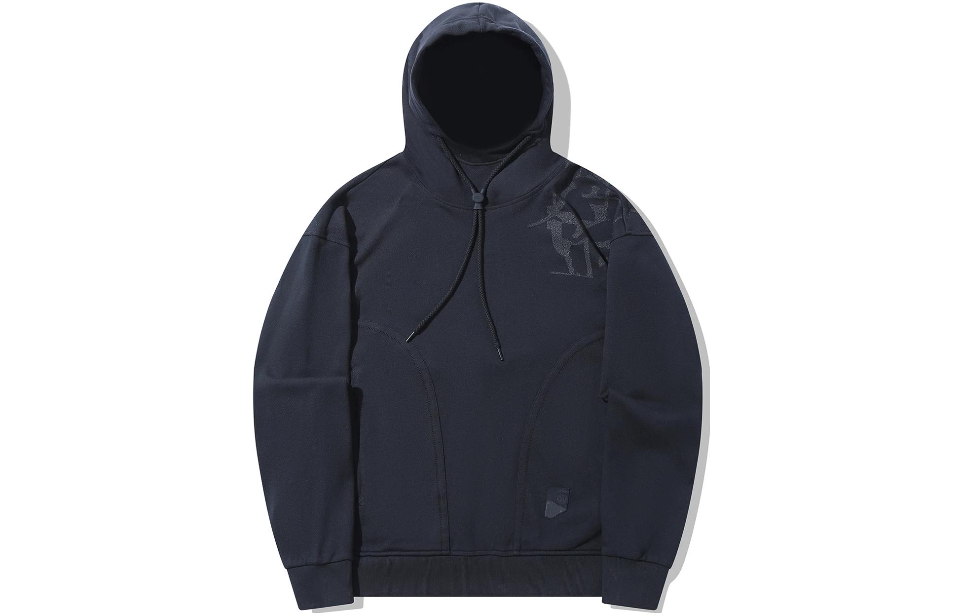 Li-Ning Jackie Chan Kung Fu Hoodie Solid Black Pullover AWDT673-2