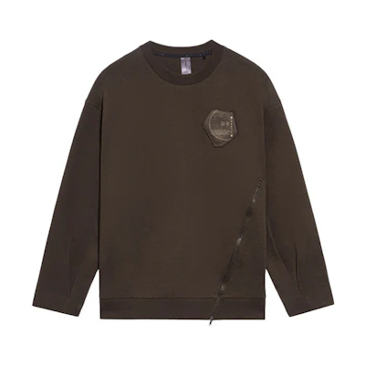 Li-Ning Jackie Chan Kung Fu Pullover Crewneck Sweatshirt Black/Brown Unisex AWDS295-3