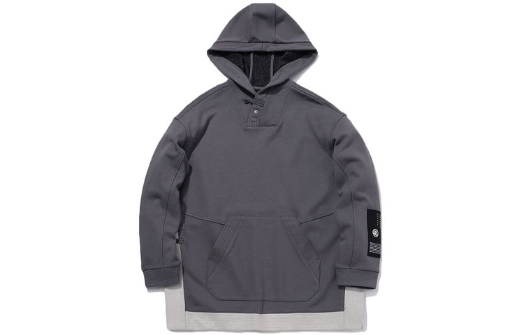 Li-Ning Jackie Chan Kung Fu Series Loose-Fit Hoodie Dark Gray Purple Men AWDQ933-2