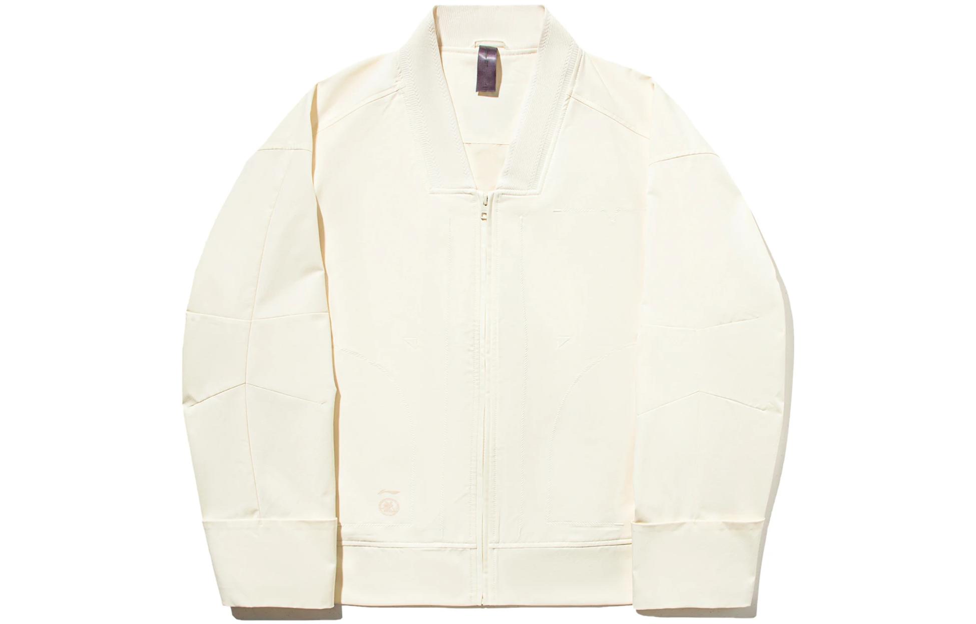 Li-Ning x Jackie Chan Kung Fu Series Solid Loose Baseball Jacket Beige AFDT573-2