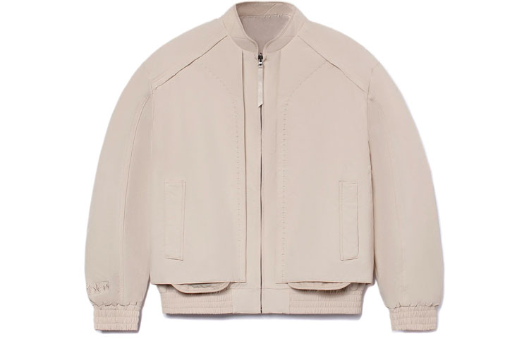 Li-Ning x Jackie Chan Logo Loose Fit Long Sleeve Jacket Oatmeal Grey AJDR423-2