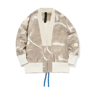 Li-Ning Jackie Chan Paris Fashion Week Loose Fit Jacket Men’s Beige Grey Print AJDQ407-1