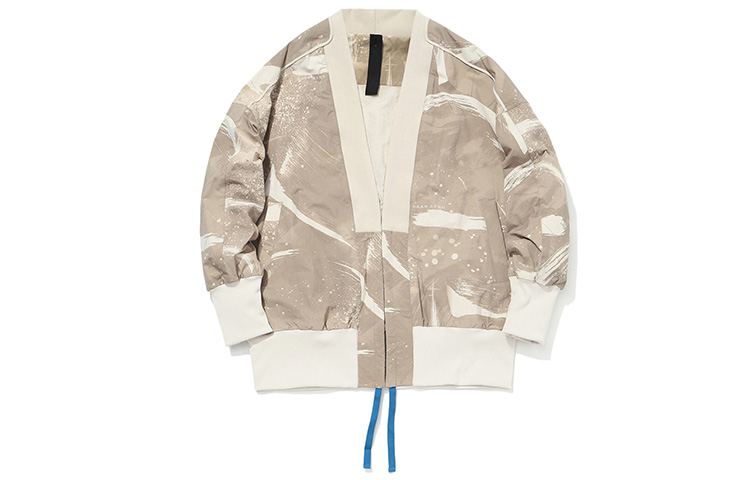Order Li-Ning x Jackie Chan Paris Fashion Week Loose Fit Jacket Men’s Beige Grey Print AJDQ407-1