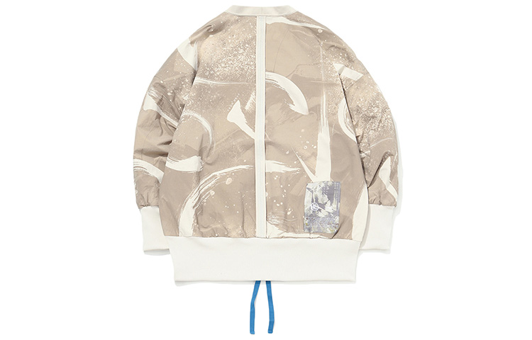 Lookbook Li-Ning x Jackie Chan Paris Fashion Week Loose Fit Jacket Men’s Beige Grey Print AJDQ407-1