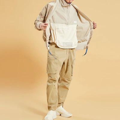 Li-Ning x Jackie Chan Paris Fashion Week Loose Fit Jacket Men’s Beige Grey Print AJDQ407-1 Shop Li-Ning x Jackie Chan Paris Fashion Week Loose Fit Jacket Men’s Beige Grey Print AJDQ407-1