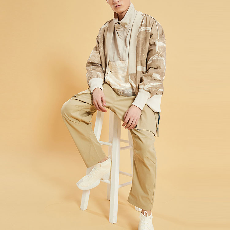 Purchase Li-Ning x Jackie Chan Paris Fashion Week Loose Fit Jacket Men’s Beige Grey Print AJDQ407-1