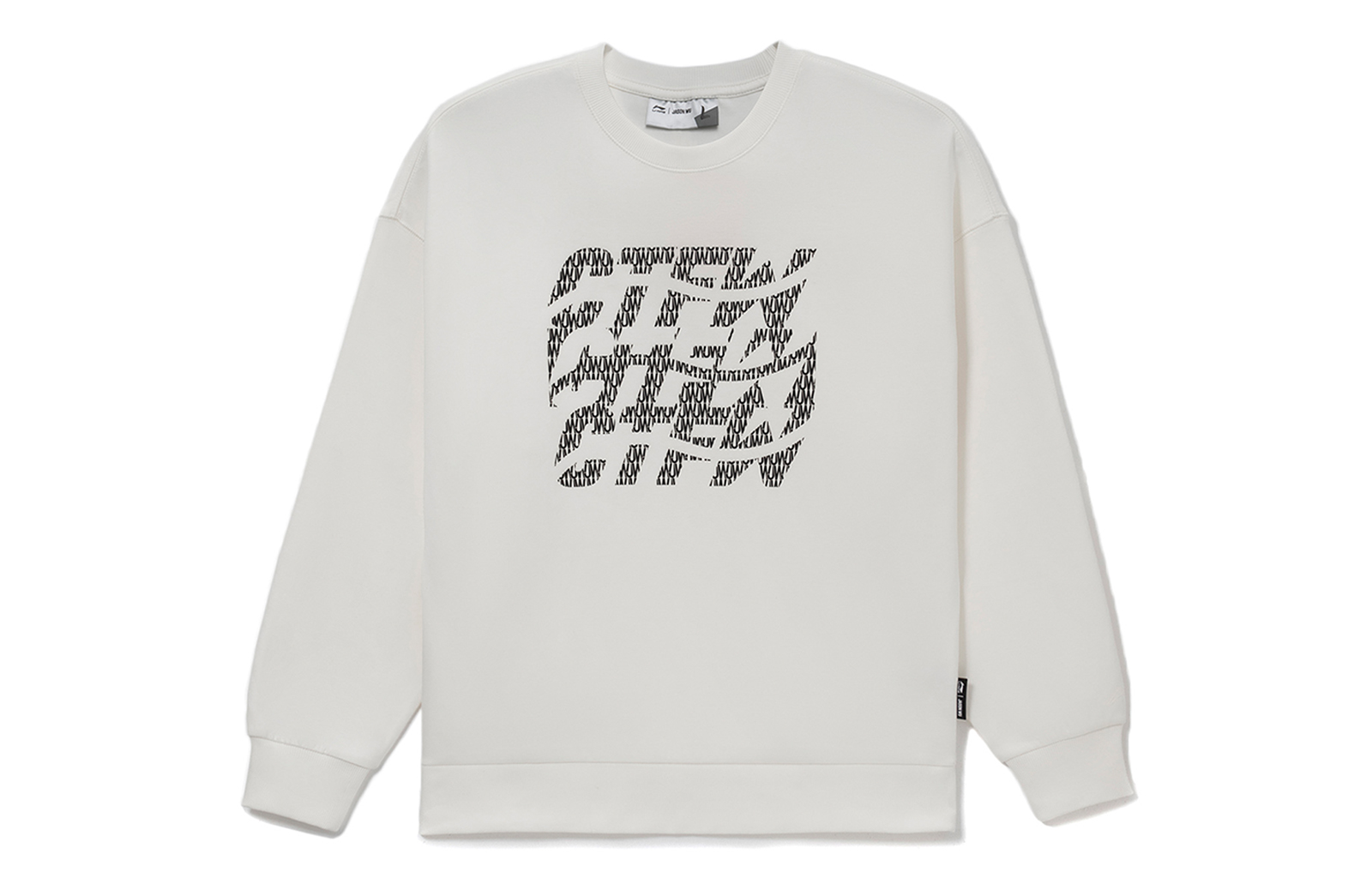 Li-Ning Jason Wu Letter Print Pullover Sweatshirt Unisex Off-White AWDRH08-1