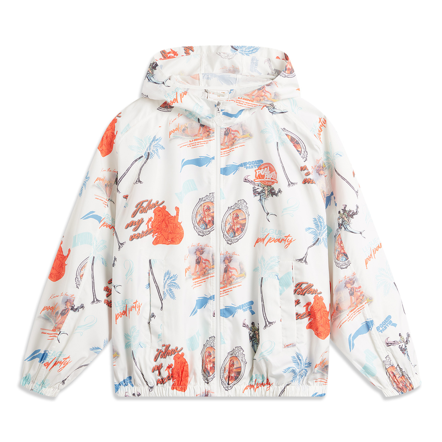 Li-Ning x League of Legends Pool Party Lightweight Windbreaker - Off-White Print AFDUB34-2