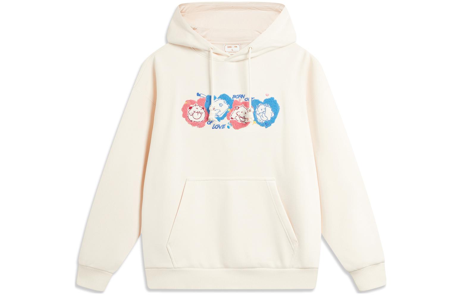 Li-Ning League of Legends Poro Esports Hoodie Beige Unisex Warm Pullover AWDTE93-1