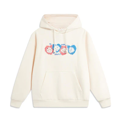 Li-Ning League of Legends Poro Esports Hoodie Beige Unisex Warm Pullover AWDTE93-1