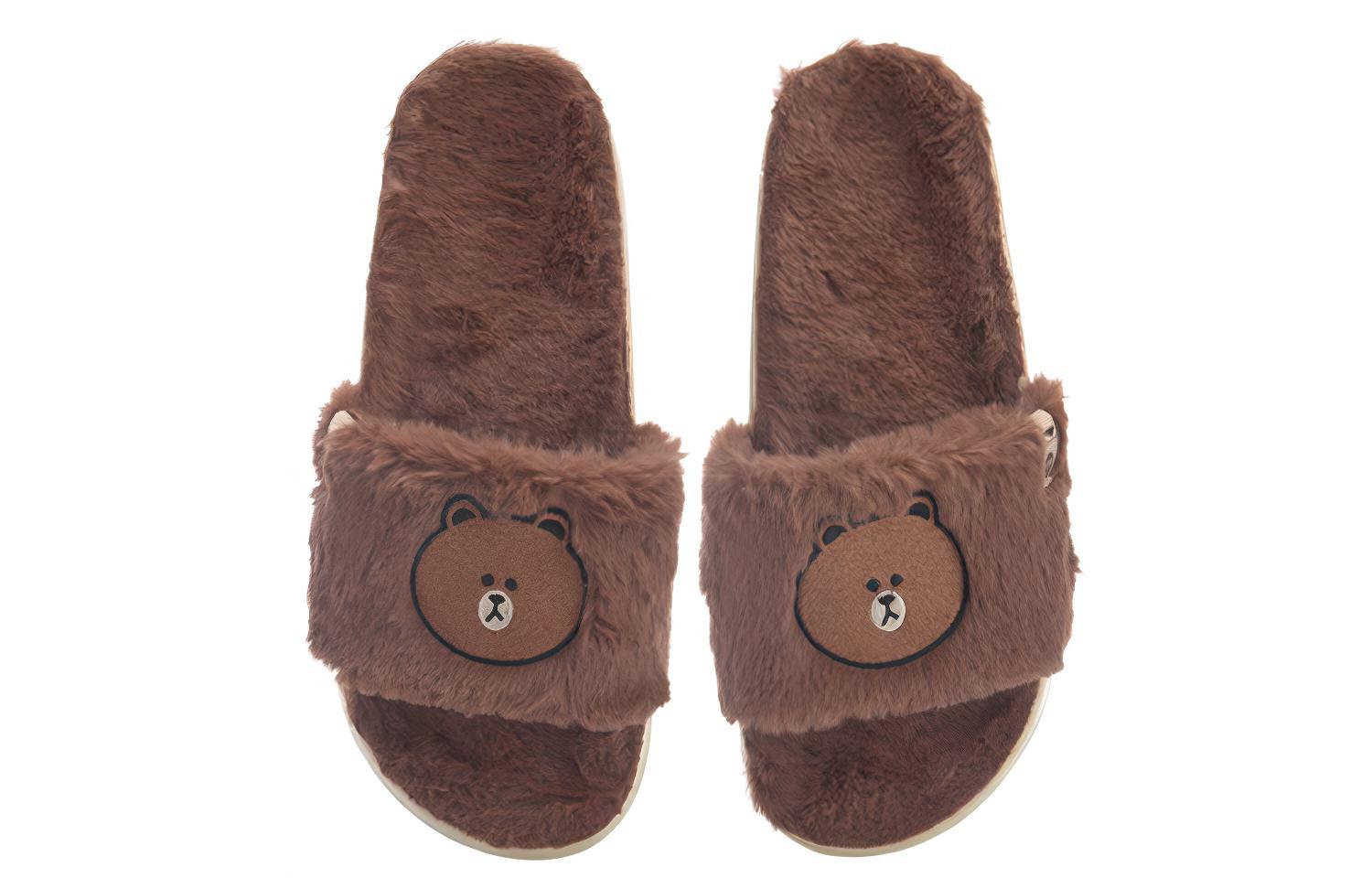 Shop Claquettes Li-Ning x LINE FRIENDS ''Brown'' AGAQ031-5