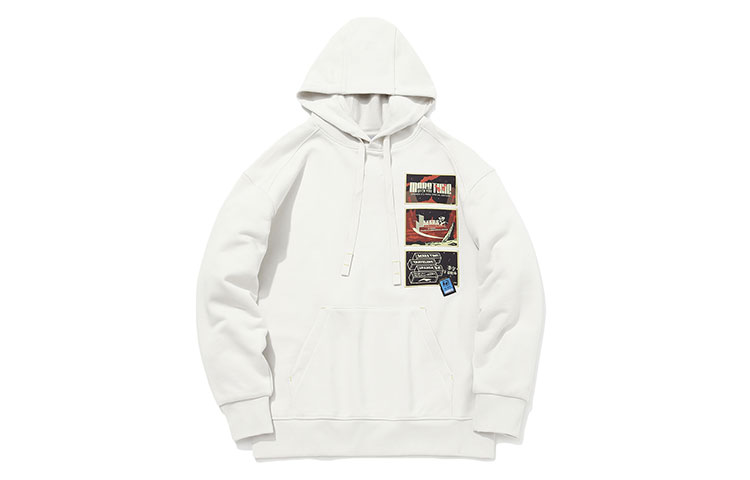 Li-Ning Logo Printed Pullover Sweatshirt Pearl White AWDQC67-1