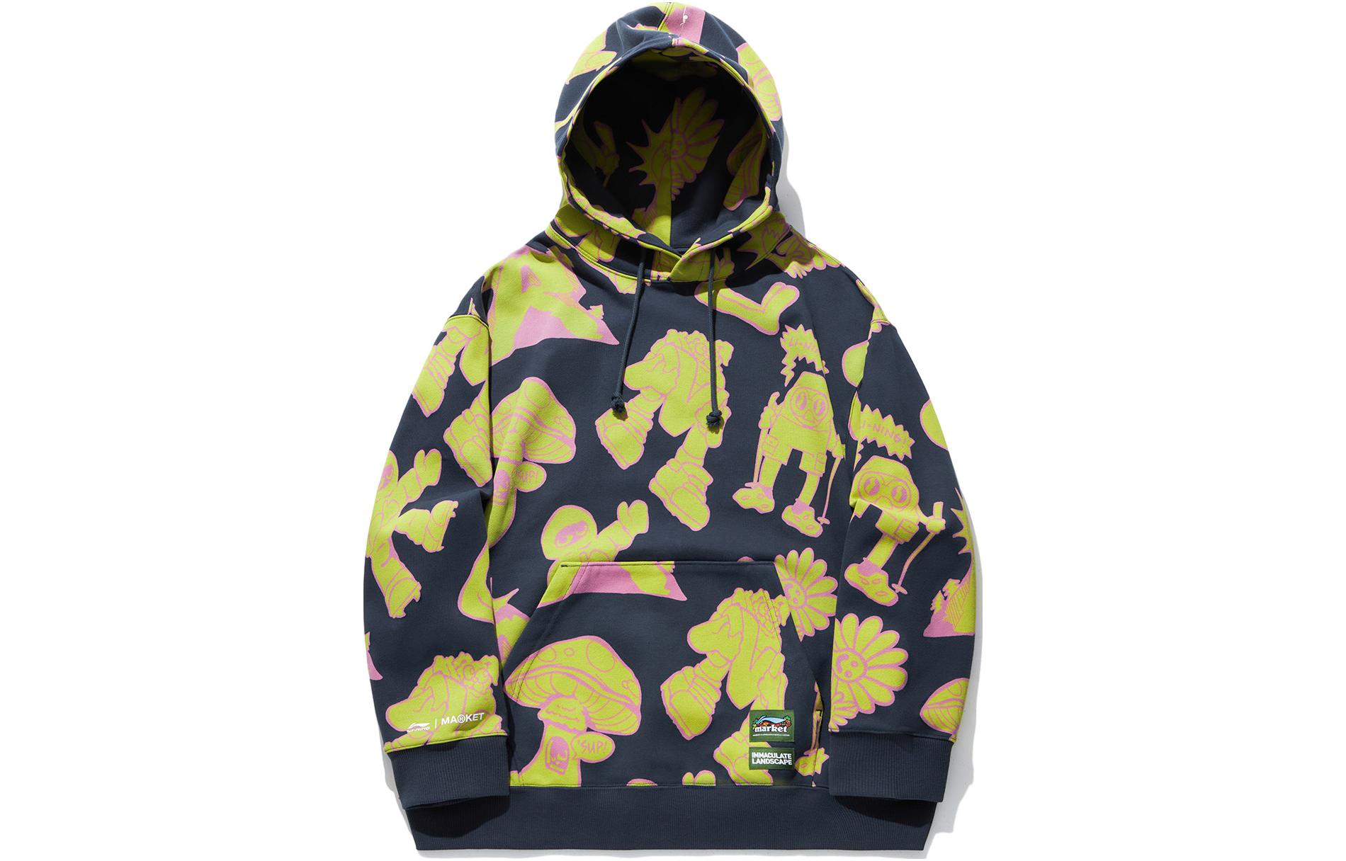Li-Ning M@rket Cartoon Print Pullover Hoodie Collaboration Series AWDT717-2
