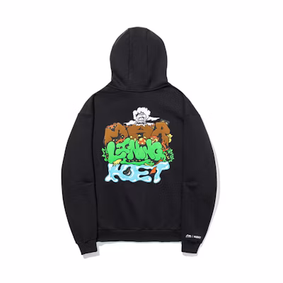 LI-NING MARKET Cartoon Print Black Unisex Sweatshirt AWDT915-1