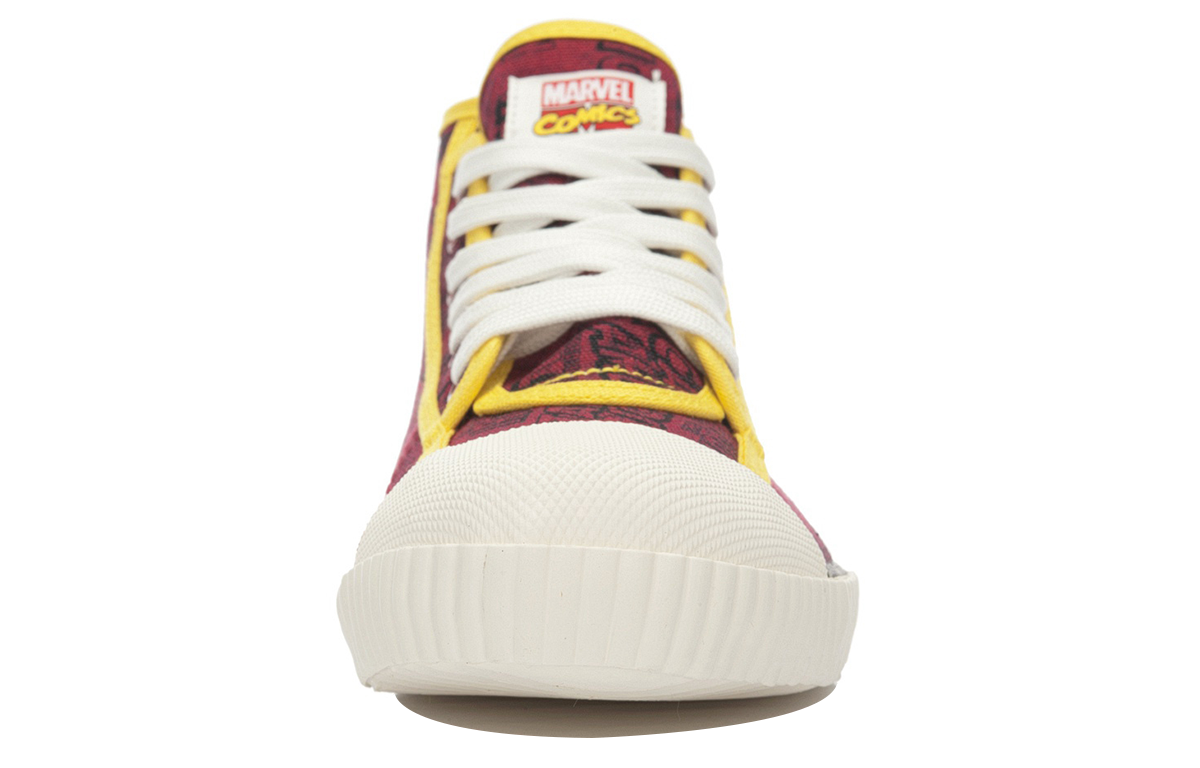 Shop Li-Ning x MARVEL Iron Classic Mid Canvas Schuhe ''Dunkelrot Gelb'' ALAK089-3