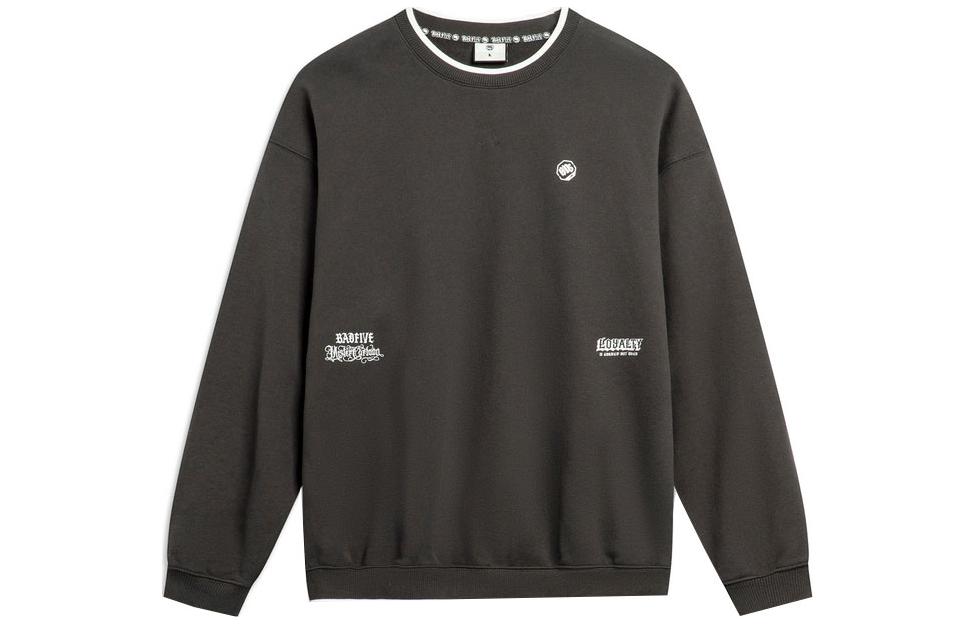 Li-Ning Mister Cartoon BADFIVE Crewneck Sweatshirt Obsidian Gray Unisex AWDTB87-1