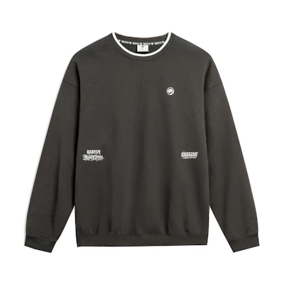 Li-Ning Mister Cartoon BADFIVE Crewneck Sweatshirt Obsidian Gray Unisex AWDTB87-1