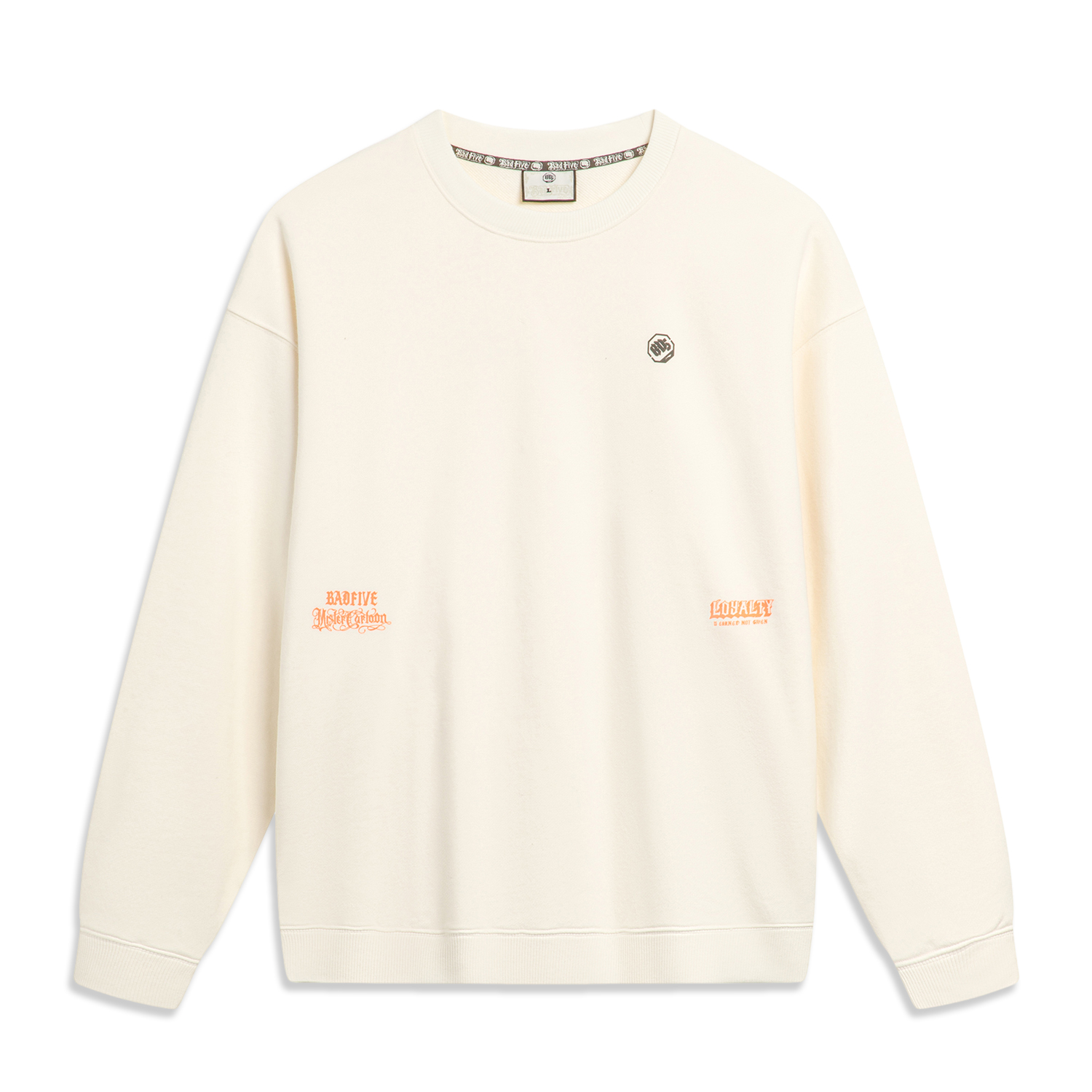 Li-Ning Mister Cartoon BADFIVE Crewneck Sweatshirt Unisex - Off White AWDTB87-3