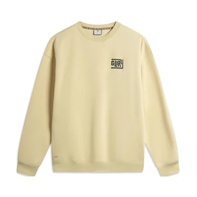 Li-Ning Mister Cartoon BADFIVE Loose Fit Fleece Pullover Hoodie Men’s Beige AWDTF29-1