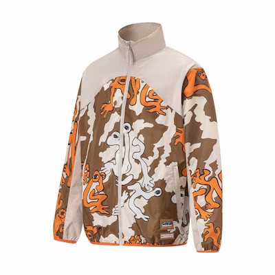 Li-Ning MRKET Abstract Pattern Mesh Lined Track Jacket Dawn Gray Mink Brown AFDT607-3