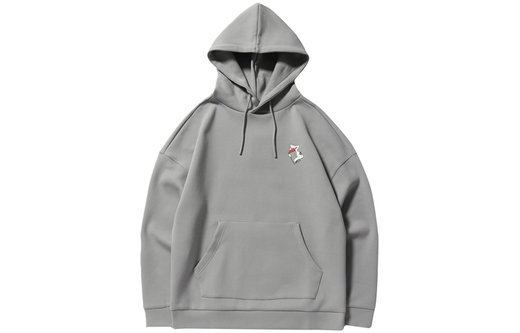 Li-Ning OG SLICK Graffiti Print Loose Hoodie Grey AWDNC95-1