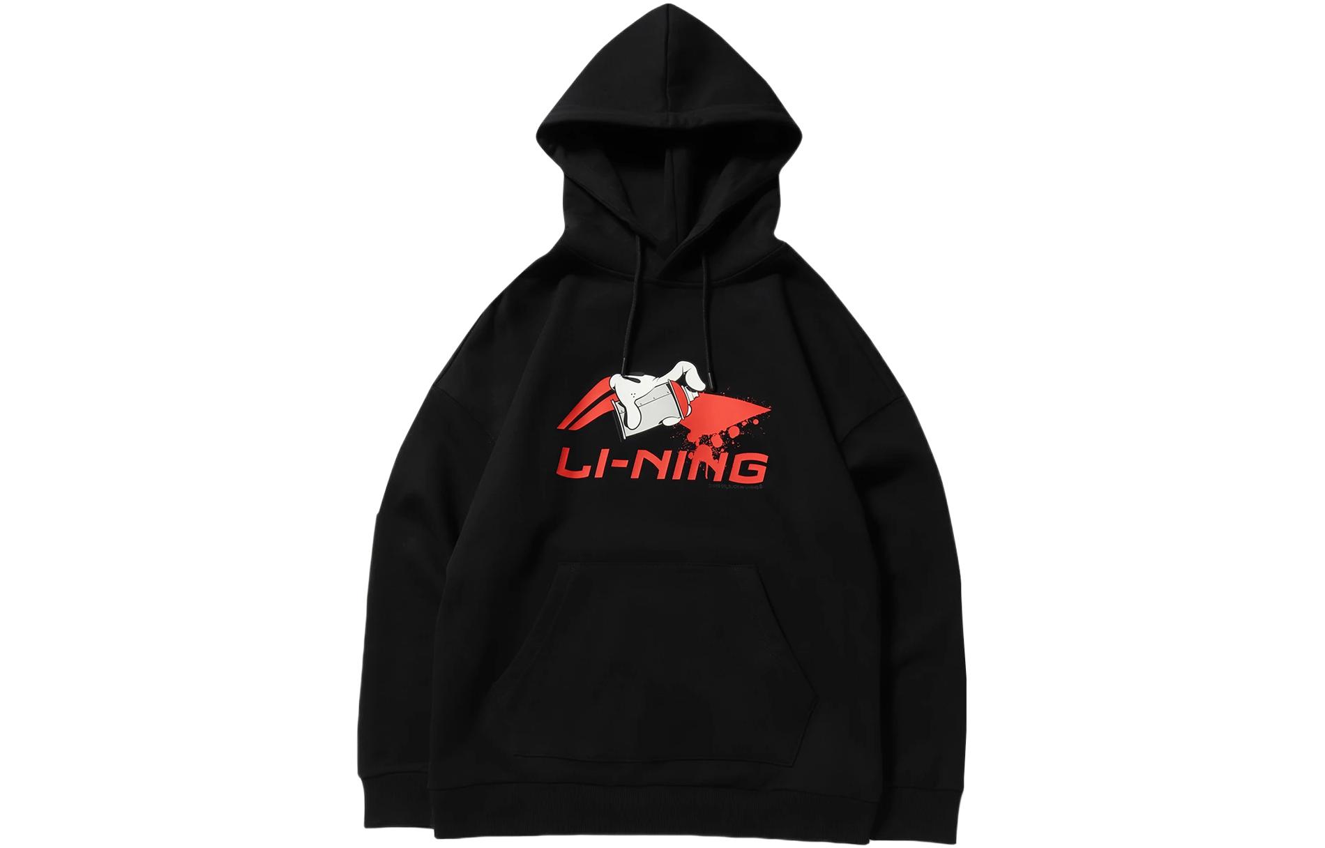 Li-Ning OG Slick Graffiti Pullover Sweatshirt Black Fashion Series AWDNC99-1