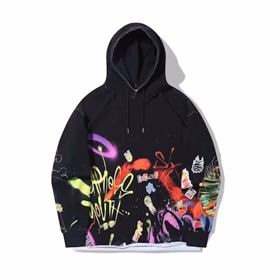 Li-Ning OG SLICK Graphic Print Pullover Black Multi-Color Sweatshirt AWDT729-1
